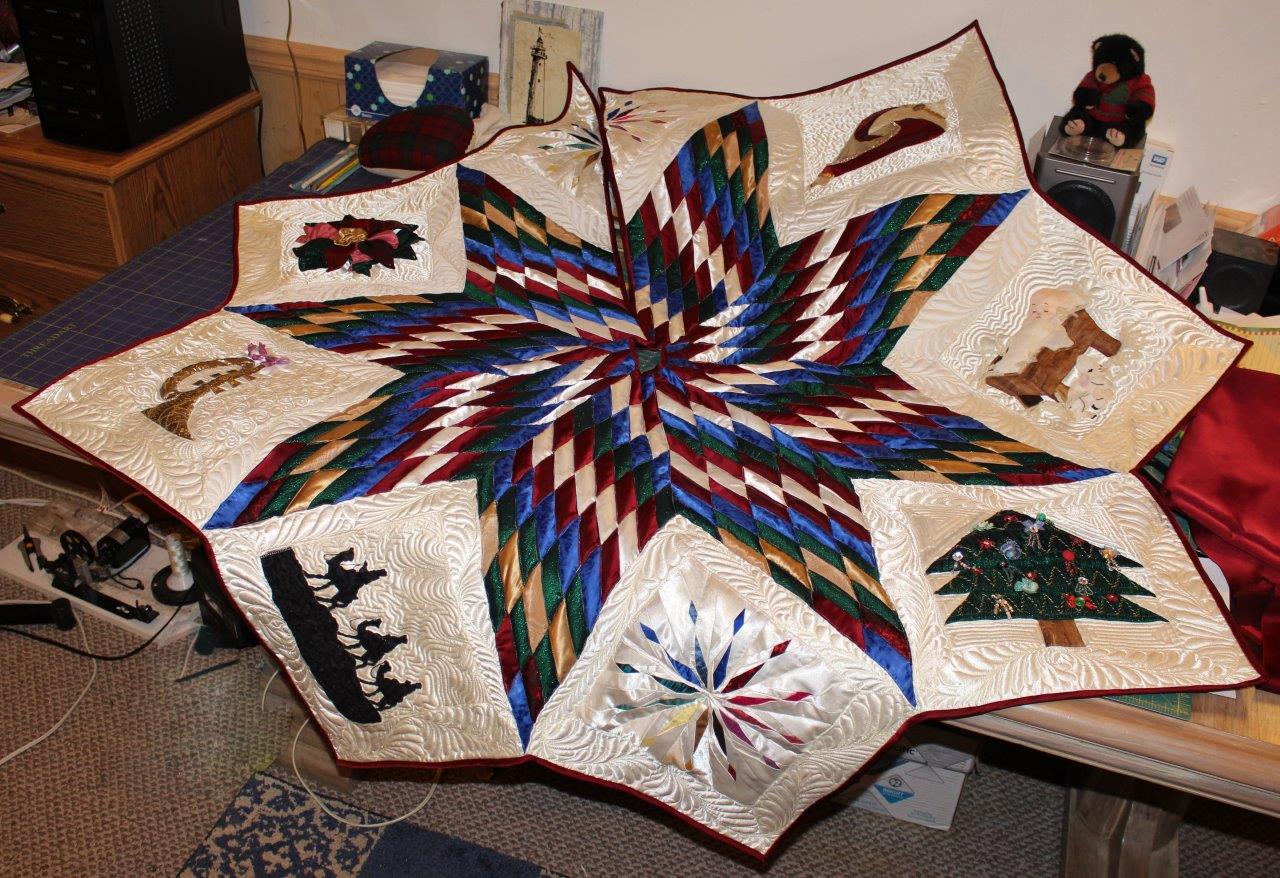 Sarah Lynn's Quilting Christmas Tree Skirt, Binding On