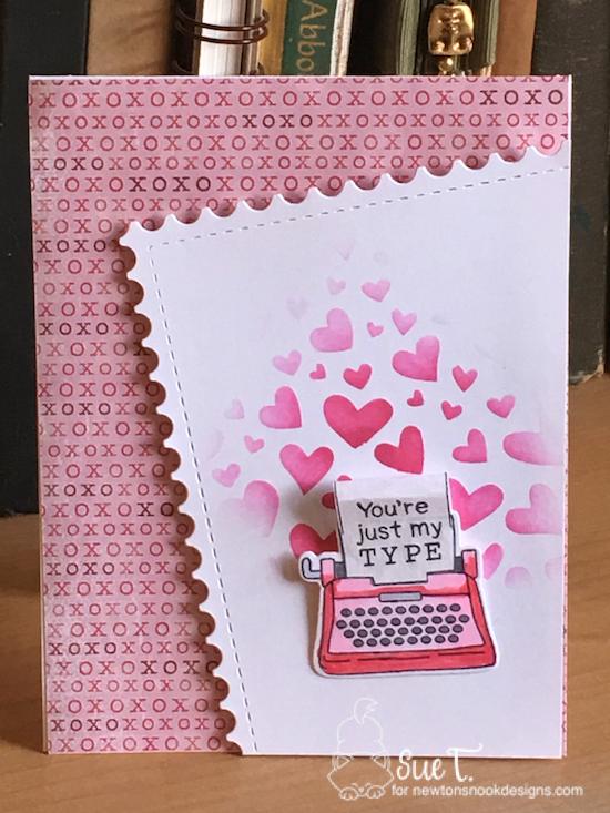 You're just my type by Sue features My Type, Tumbling Hearts, and Framework by Newton's Nook Designs; #newtonsnook