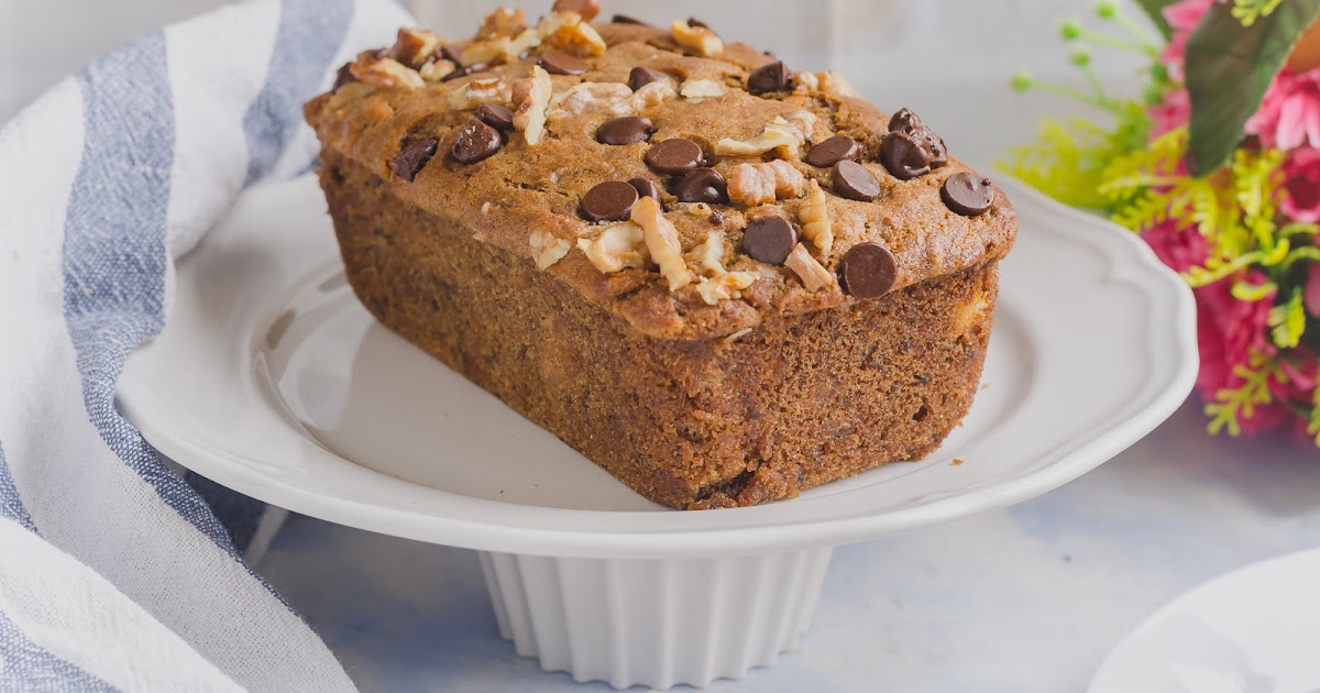 Eggless Whole wheat Banana Bread with cream cheese center I Camp in