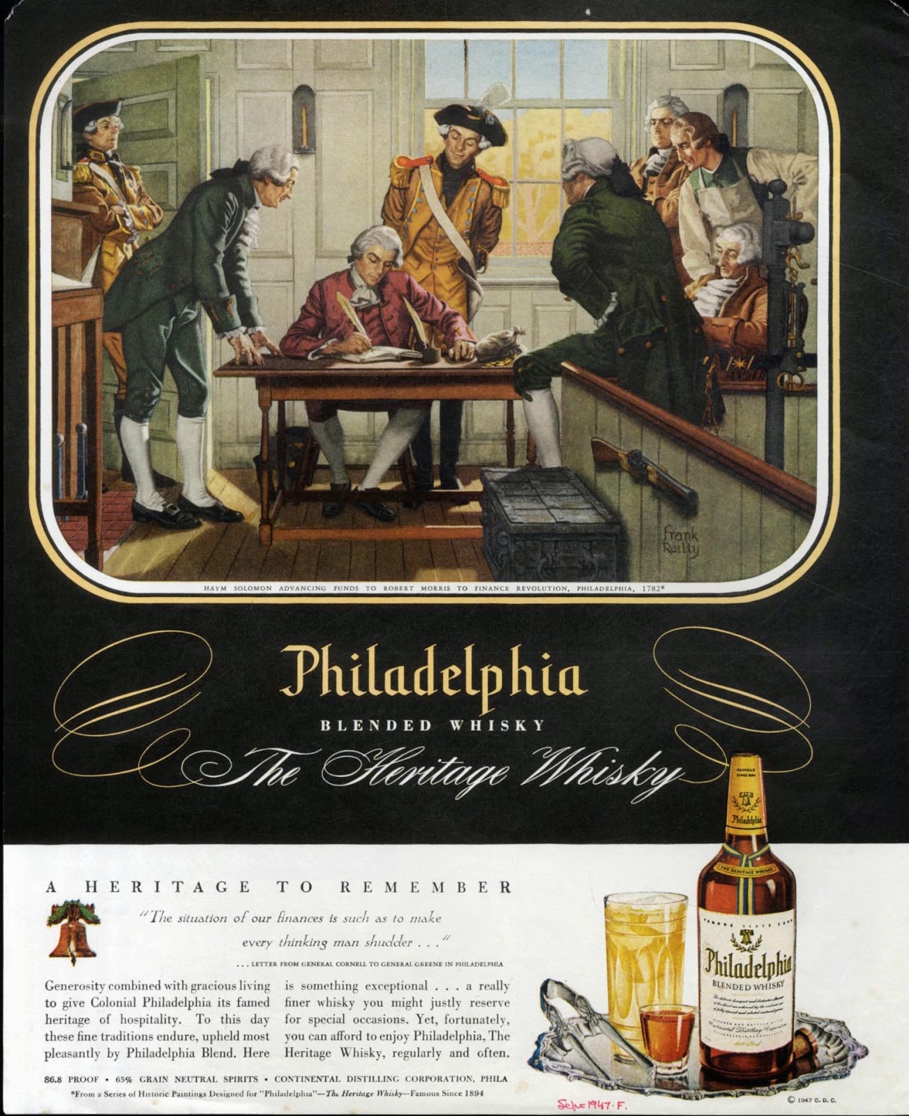 The Visual Primer of Advertising Cliches Philadelphia Blended Whiskey, the Heritage Whiskey