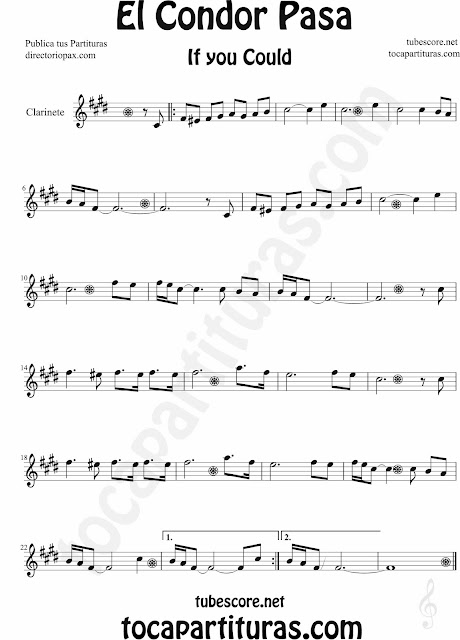 Partitura de para Clarinete by Sheet Music for Clarinet Music Scores