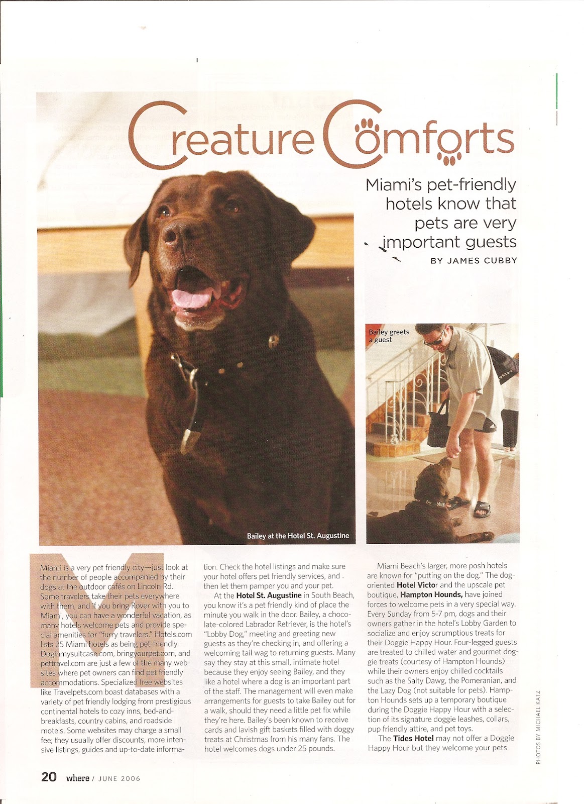 JAMES CUBBY WRITER Pet Friendly Hotels in Miami