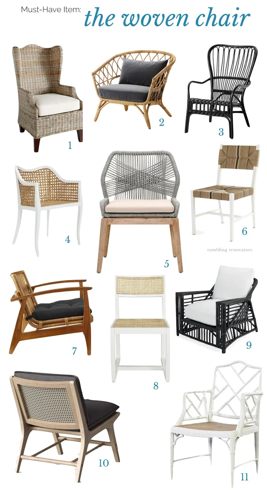 woven chairs, rattan chair, wicker chair | Ramblingrenovators.ca