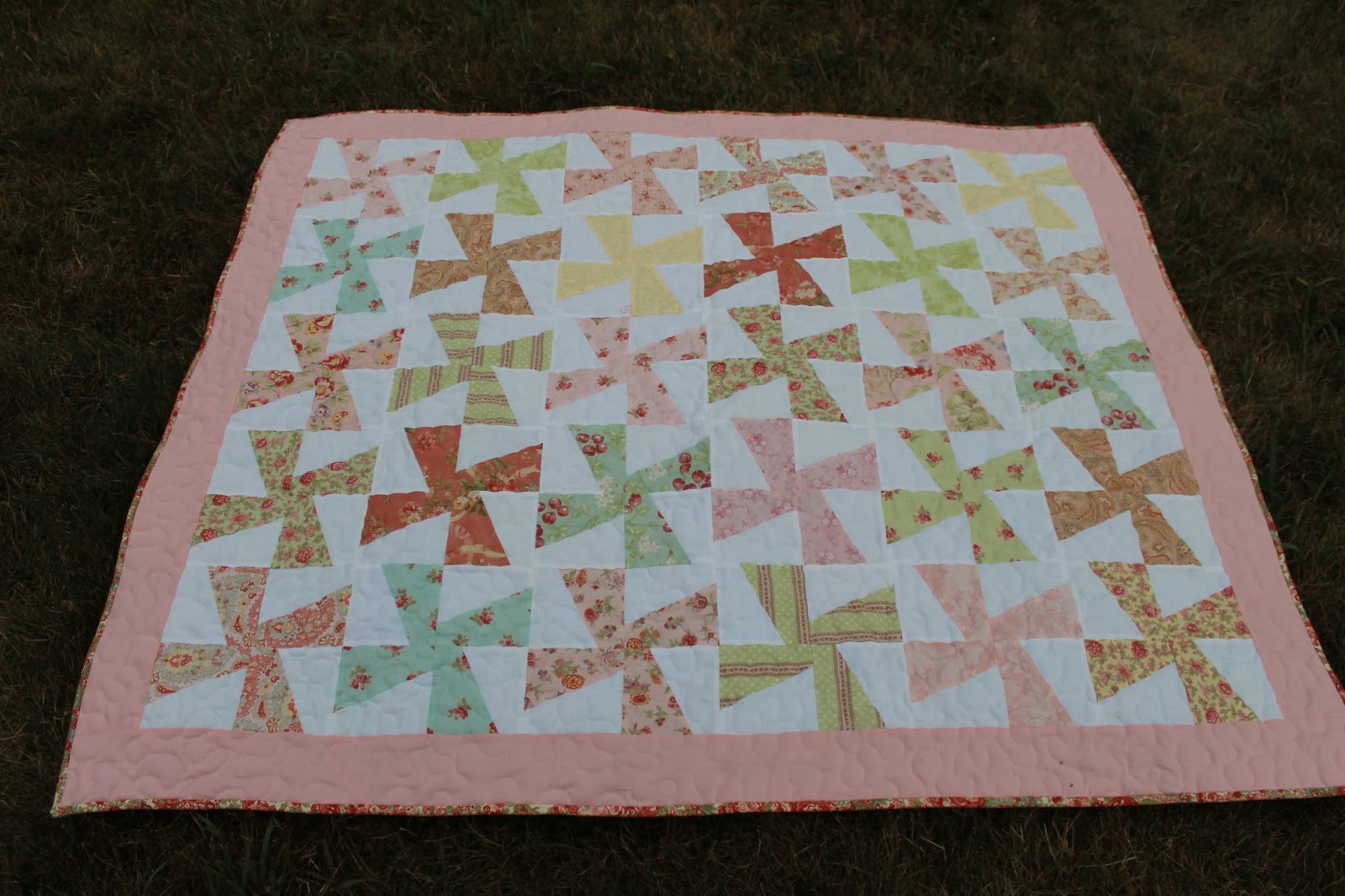 SunShine Sews... Floral Pinwheel Quilt Completed