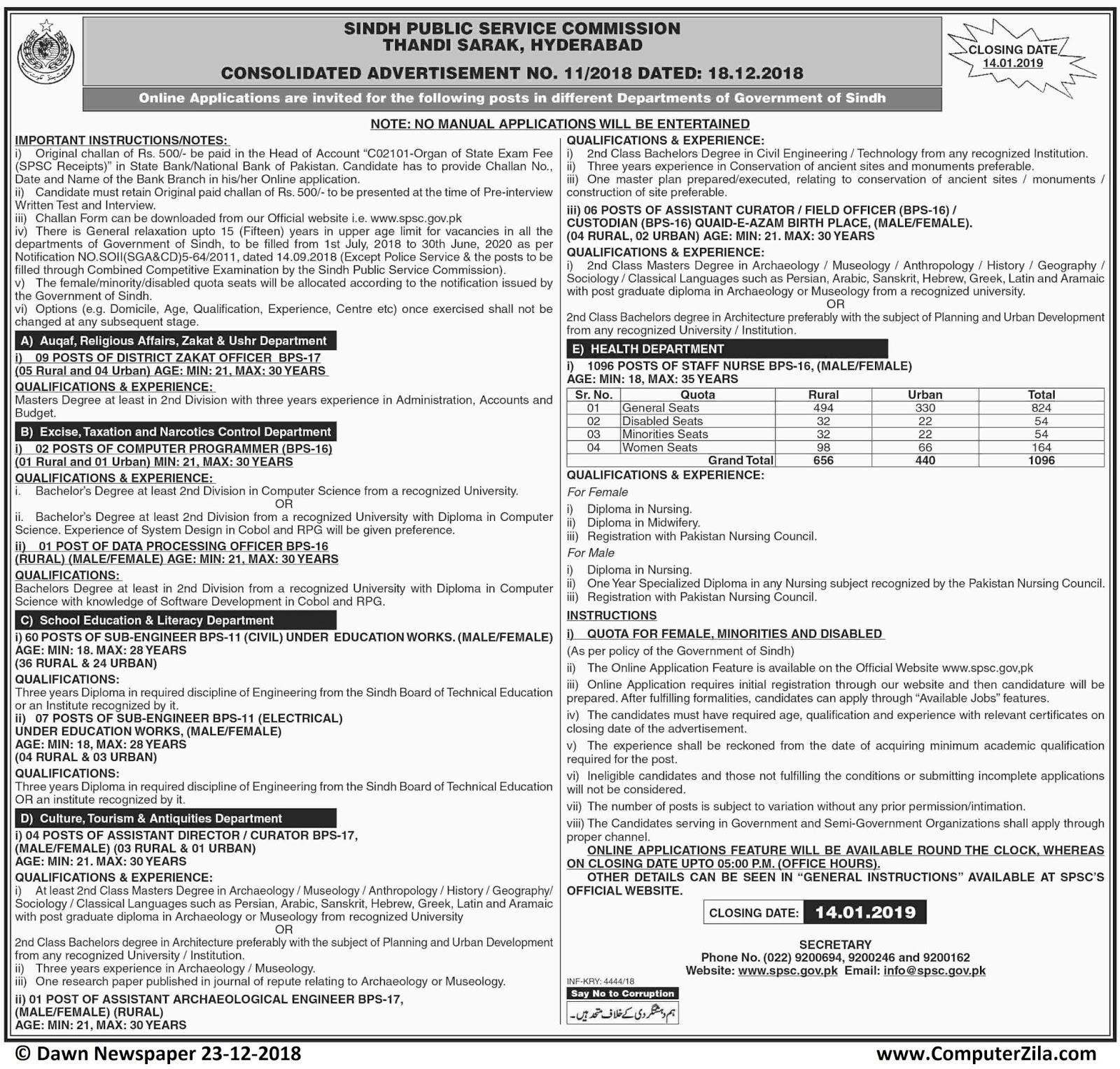 Government of Sindh Jobs at Sindh Public Service Commission