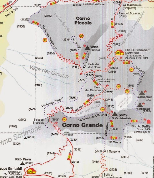 mapa Gran Sasso mapa Gran Sasso
