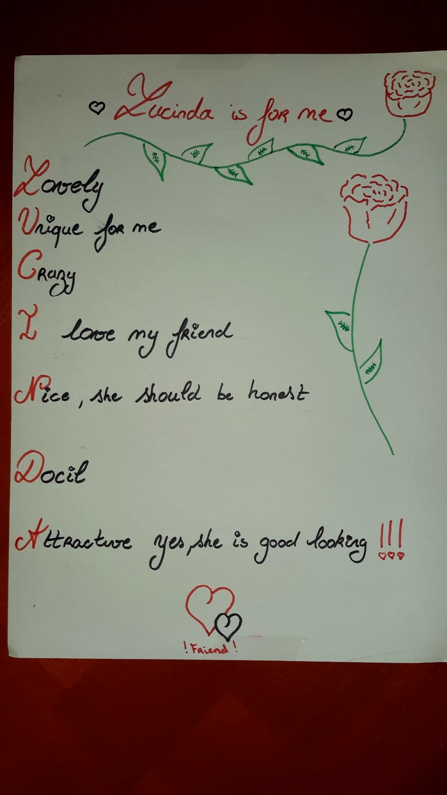 The english blog theory acrostic poem on friendship