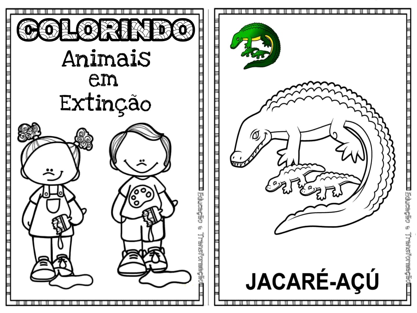 tag animais ameaçados de extinção no brasil para colorir