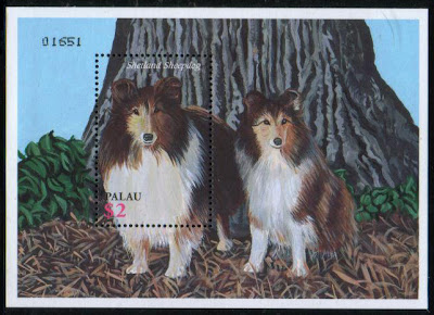 年度不明パラオ共和国 シェットランド・シープドッグの切手シート
