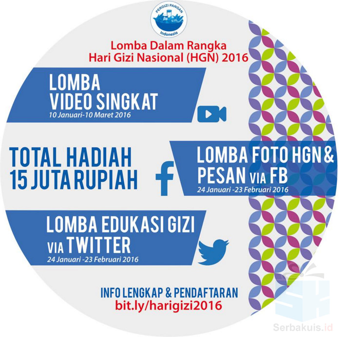 Kontes Hari Gizi Nasional 2016 Berhadiah Total 15 Juta Rupiah