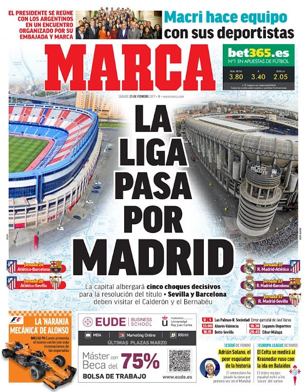Real Madrid, Marca: "La Liga pasa por Madrid"