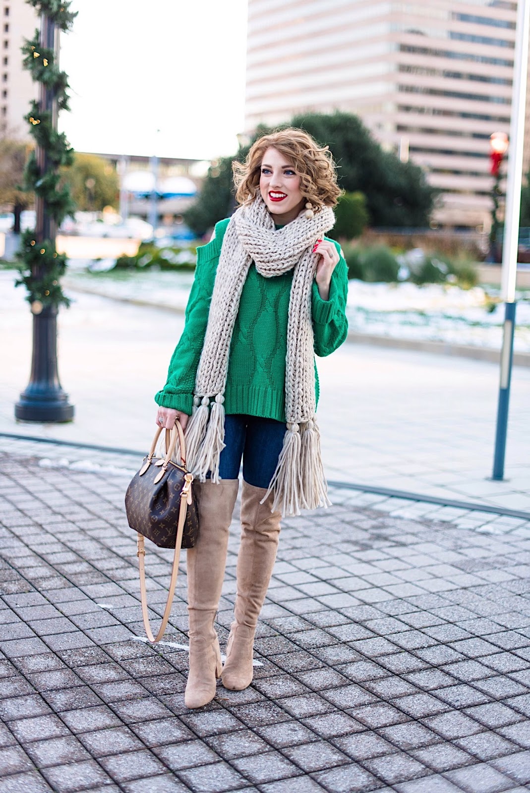 Winter Fashion: Cable Knit Sweater & OTK Boots - Something Delightful Blog