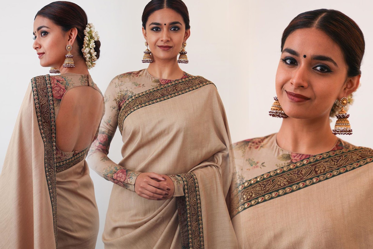 Actress Keerthi Suresh New Saree Photoshoot Actress Keerthi Suresh New Saree Photoshoot