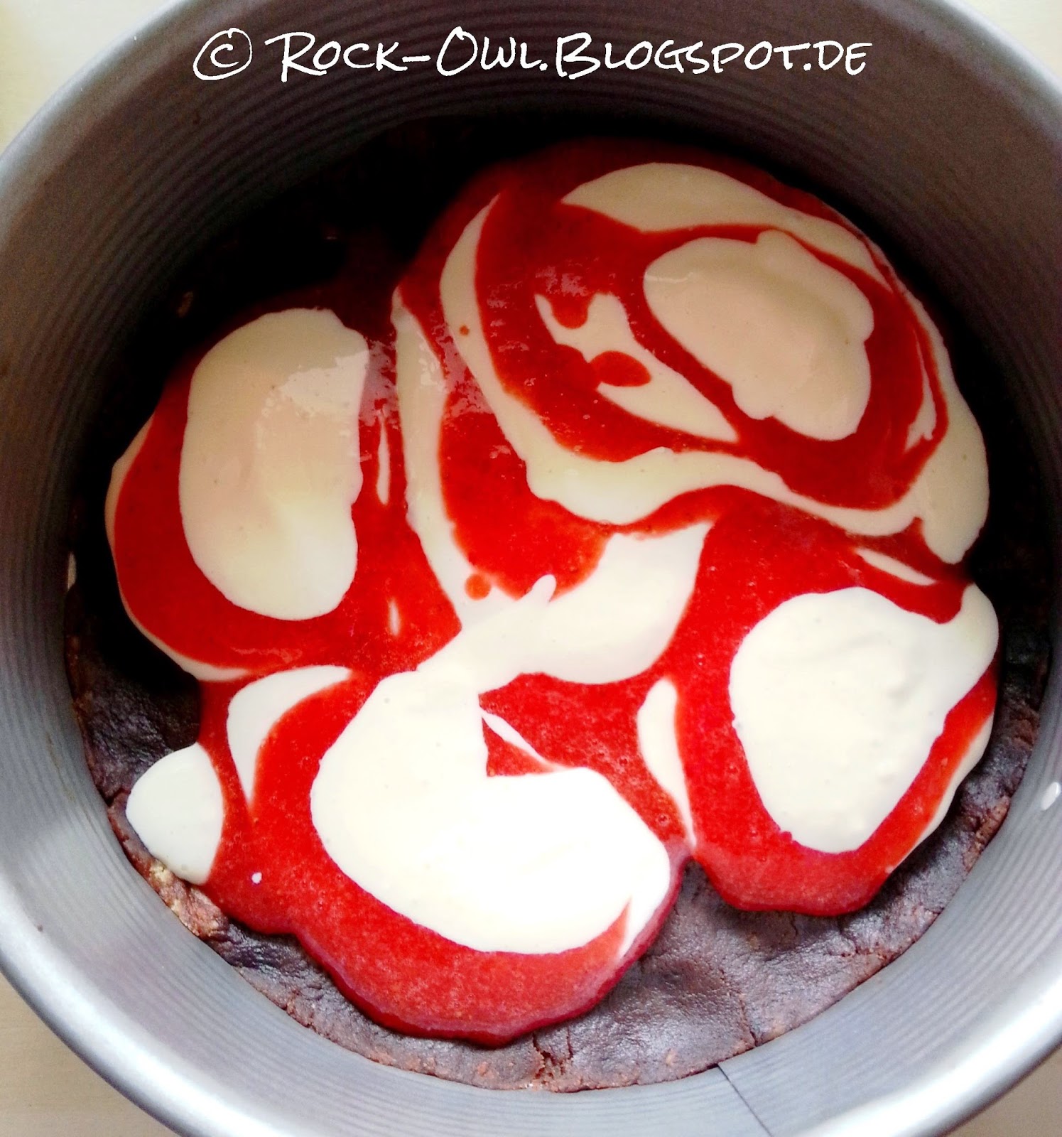 Rock and Owl Blog: Marmorierter Strawberry Cheesecake
