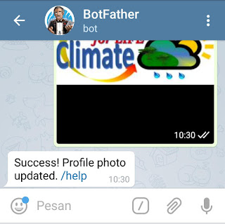 Menu dan submenu bot telegram informasi cuaca dan iklim