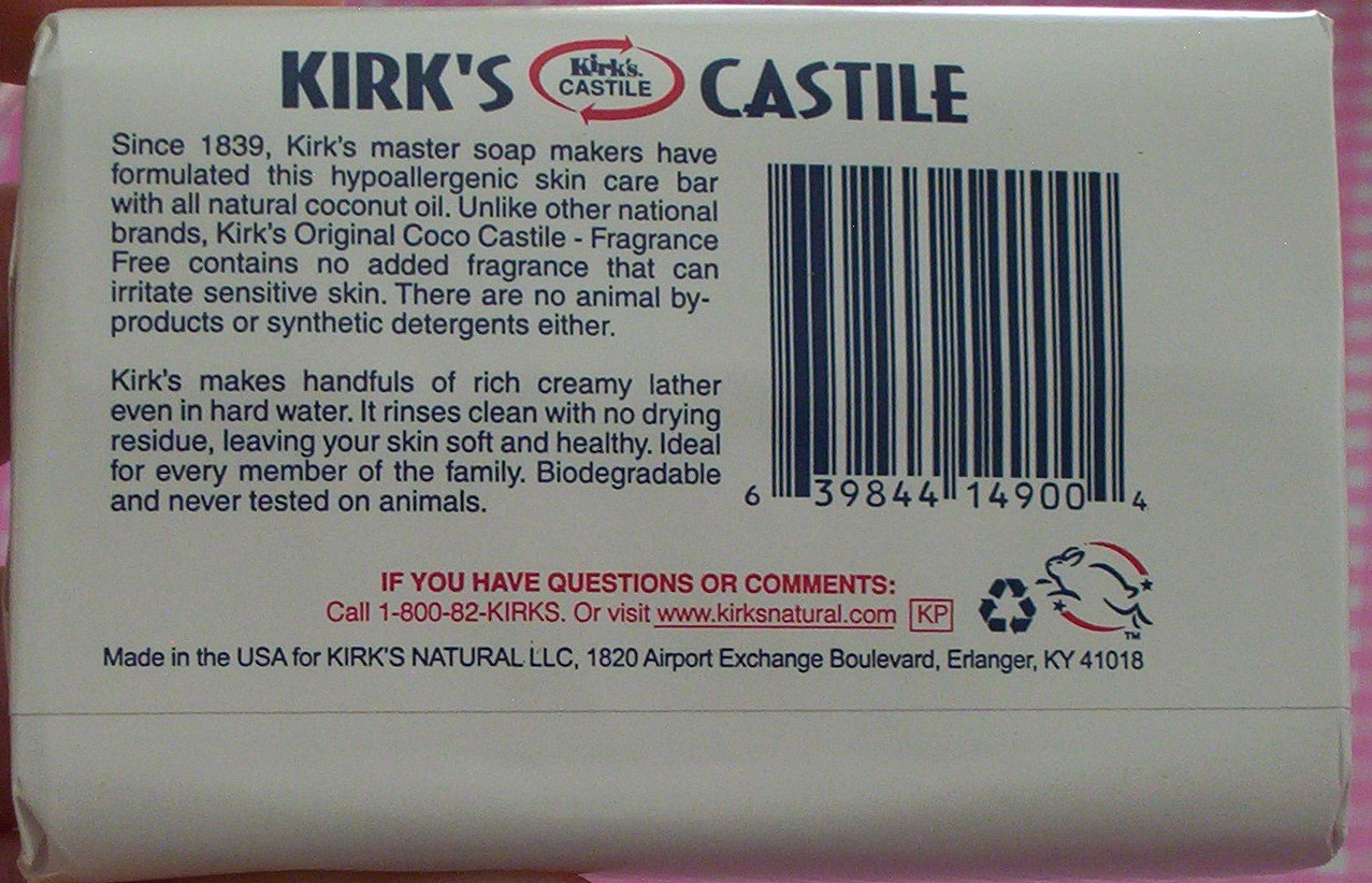MemoriesOvertakingMe Kirk's Fragrance Free CoCo Castile Bar soap review