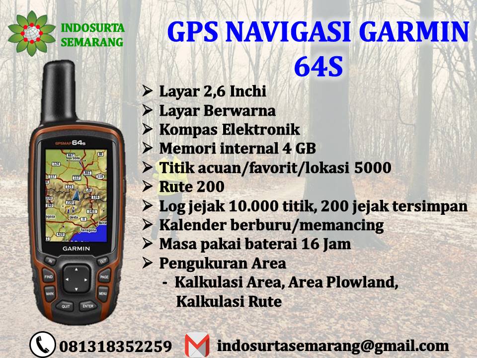 Jual GPS Garmin 64S di Semarang Harga Murah