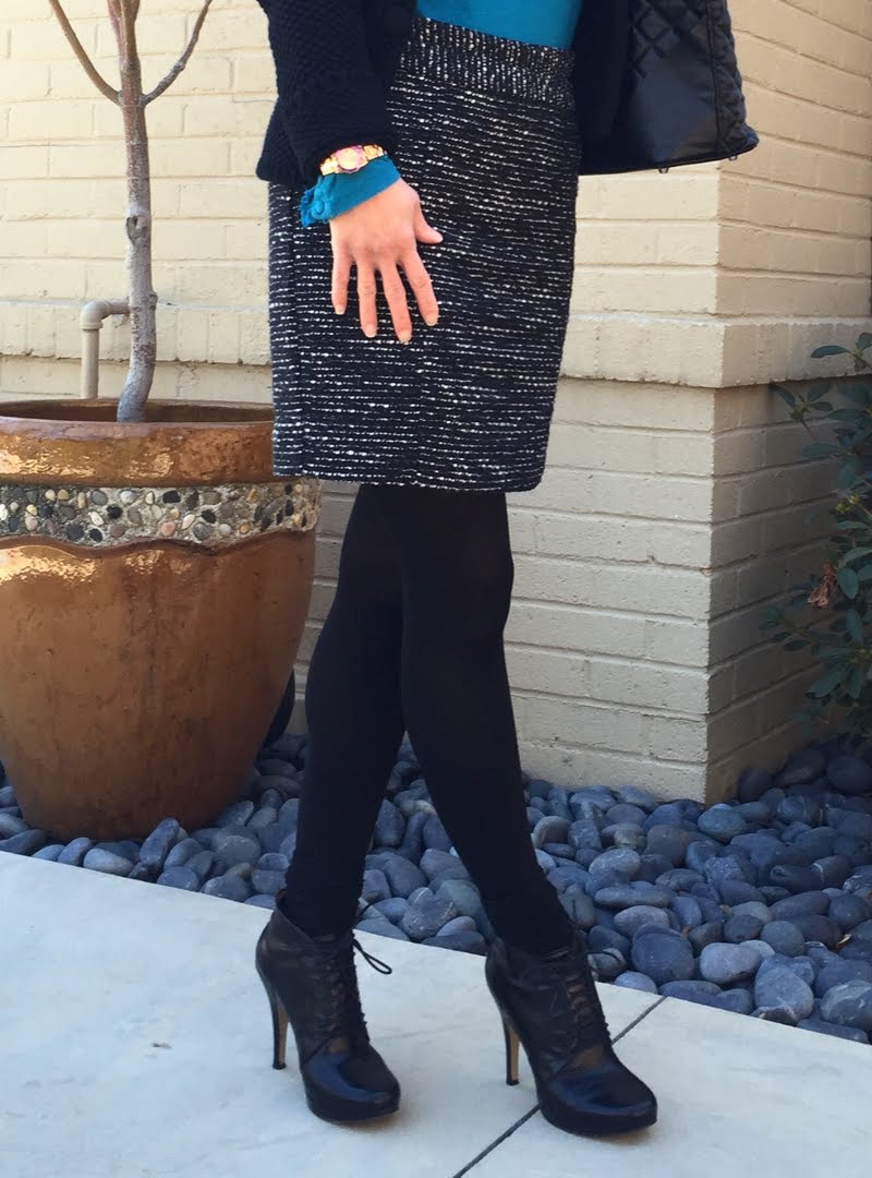 Winter blues outfit - bottom half body shot. Winter blues outfit - bottom half body shot.
