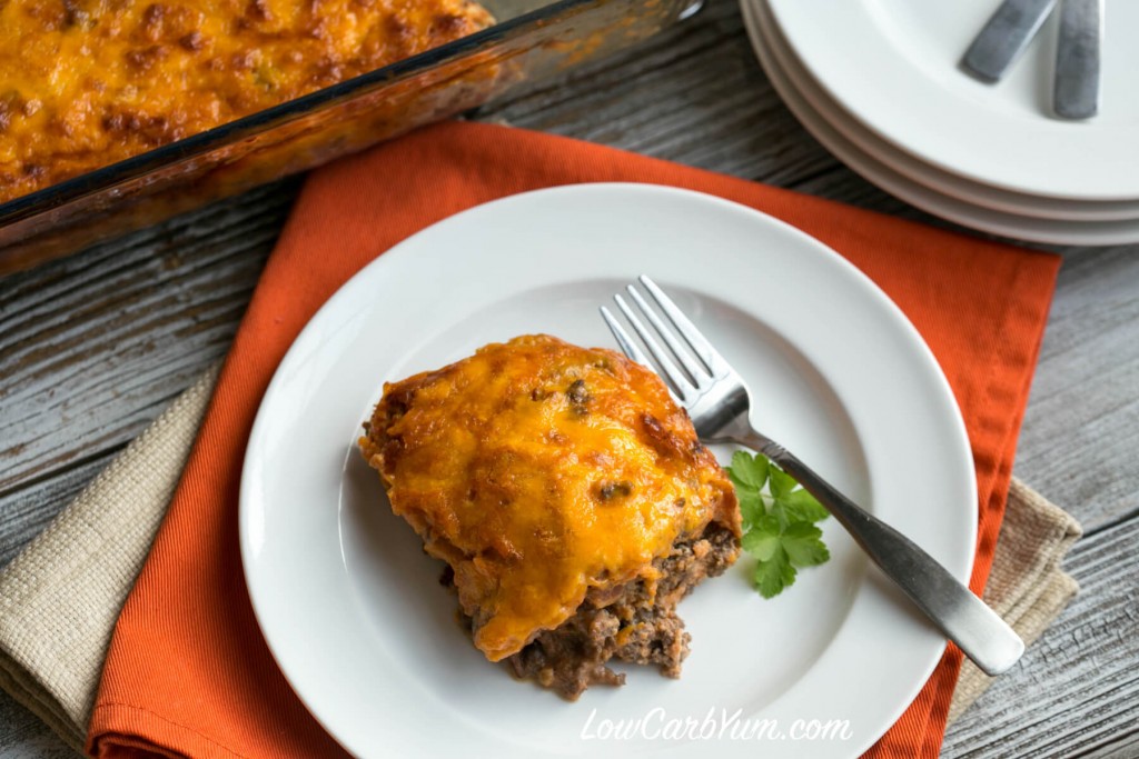 BACON CHEESEBURGER CASSEROLE LOW CARB AND GLUTEN FREE
