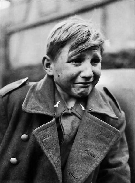 WW2  German boy soldier in tears