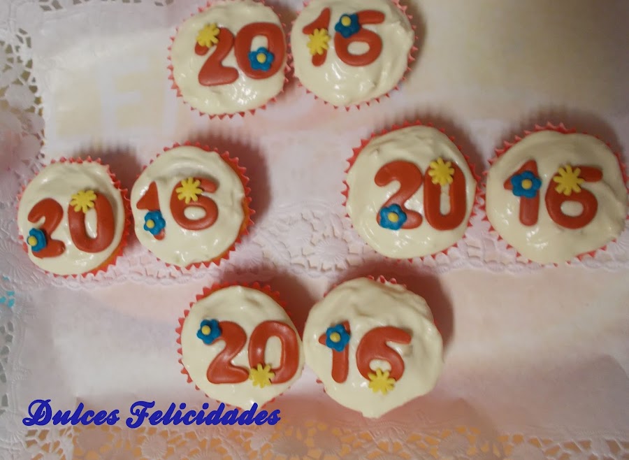 Cupcakes para Nochevieja de coco y chocolate blanco