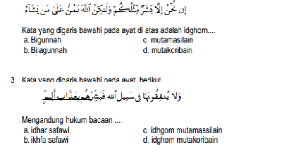 Kumpulan Soal Uasbn Agama Islam Sma K13 Beserta Jawabannya