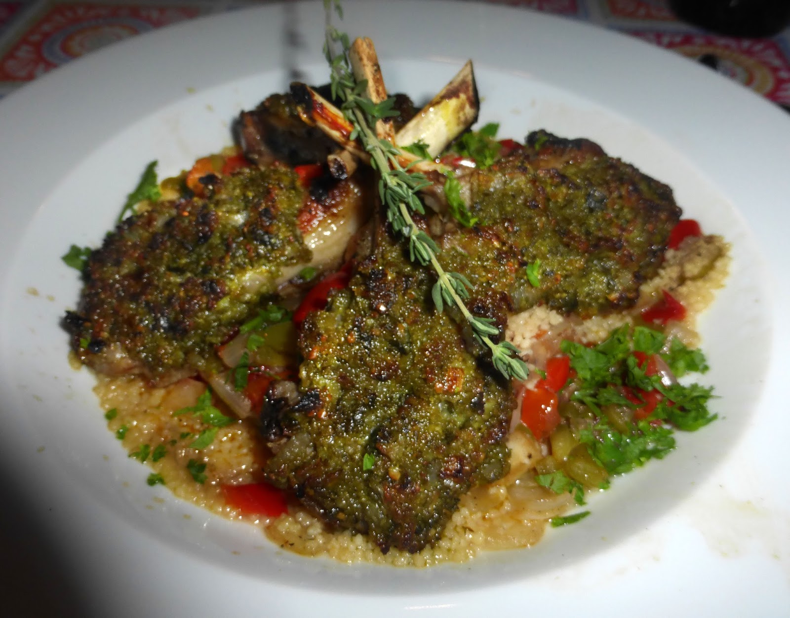 James Walsh Food And Movie Diary Pesto Crusted Lamb Chops.