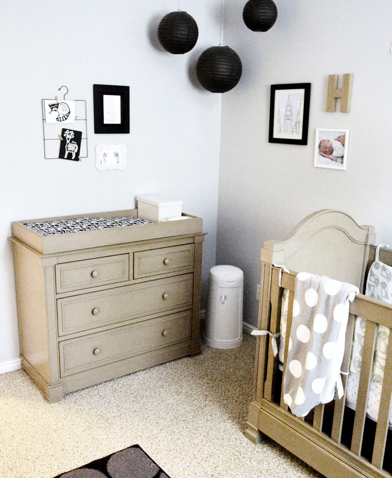 Love Notes by Lauryn black, white, and gray nursery