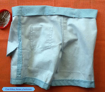 Con hilos, lanas y botones - DIY: Pantalón corto con bolsillos para niño paso a paso