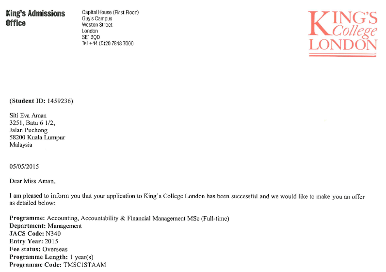 King's College London (KCL) Travel. Eat. Love
