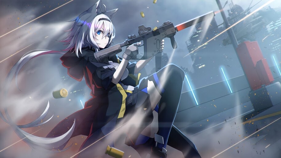 Anime, Girl, Rifle, Arknights, Grani, 4K, #6.545