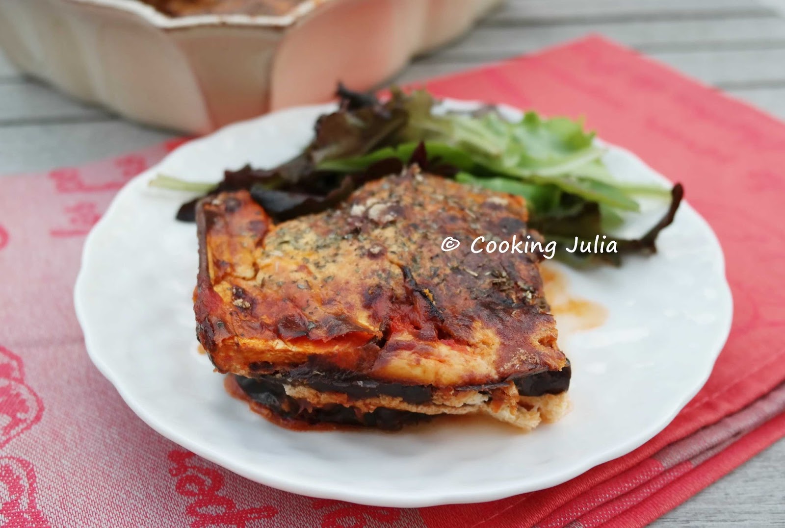 COOKING JULIA GRATIN LÉGER D'AUBERGINES À LA RICOTTA