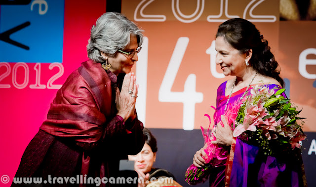 On 8th January'2012, Sharmila Tagore was there in Kamani Auditorium as Guest of Honor for inaugural ceremony of 14th Bharat Rang Mahotsav. Bharangam is one of the popular theatre festival of India and considered as biggest festival in Asia. National School of Drama organize this festival with support fro Ministry of Culture. Kumari Selja was also present during the ceremony, which is MInister of Culture, India. Theatre groups from various parts of world are invited to present their work and experiments done in the field of Theatre. Various plays will be shown during Bharat Rang Mahotsav - 8th Jan to 22nd Jan 2012 !!!