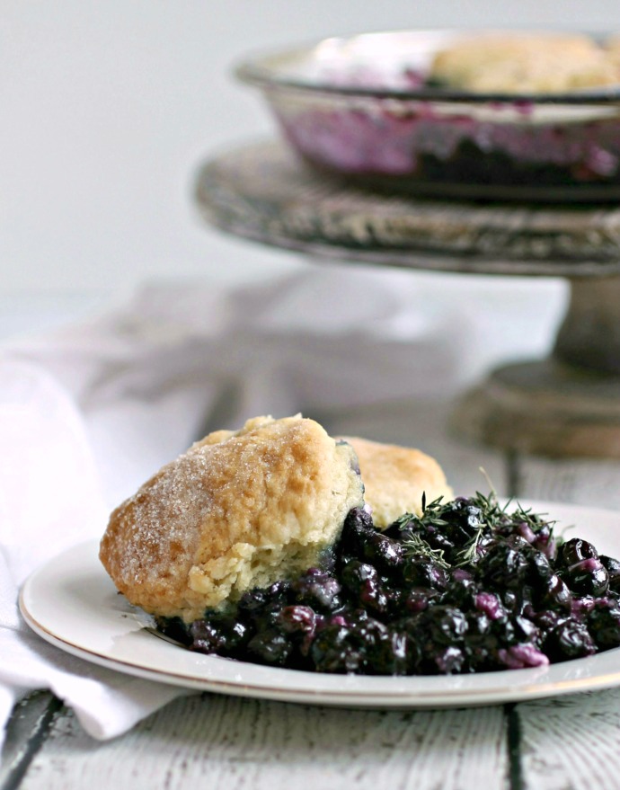 Blueberry Cobbler with Goat Cheese and Thyme