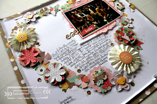 "Expo" layout by Bernii Miller for Scrapping Clearly blog using the Pebbles - Spring Fling collection.