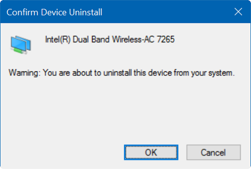 click ok to uninstall What can we do when our PCs with Windows 10 OS do not remember the Wifi password