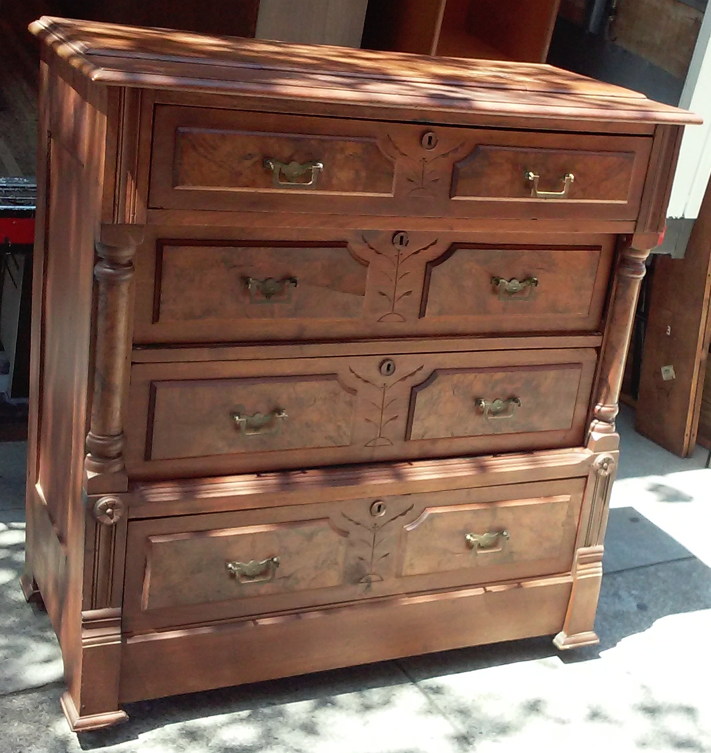 UHURU FURNITURE & COLLECTIBLES: SOLD 3 1/2' Eastlake Chest of Drawers ...