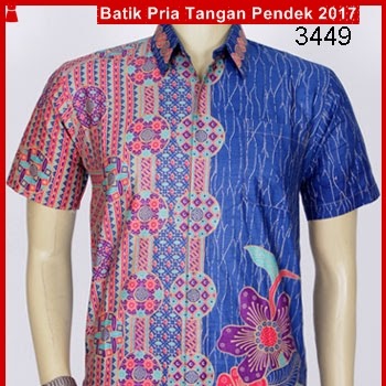 ASK19 Terbaru Batik Paryo Blue Tangan Pendek Bj7619K