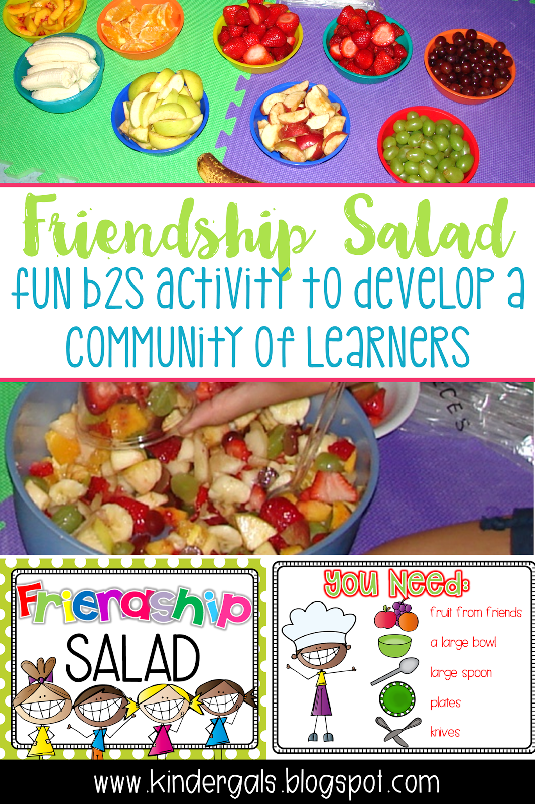 KinderGals Making Friendship Salad to Build Community in the Classroom