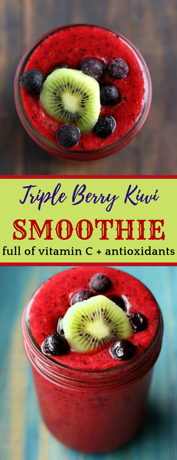 Immunity Boosting Triple Berry Kiwi Smoothie #freshdrink #immune Immunity Boosting Triple Berry Kiwi Smoothie #freshdrink #immune