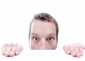 A man suffering from social phobia. A man suffering from social phobia.