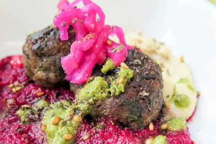 Mini Kofta with Beets, Hummus and Zhug at The Hot and Spicy Food Festival
