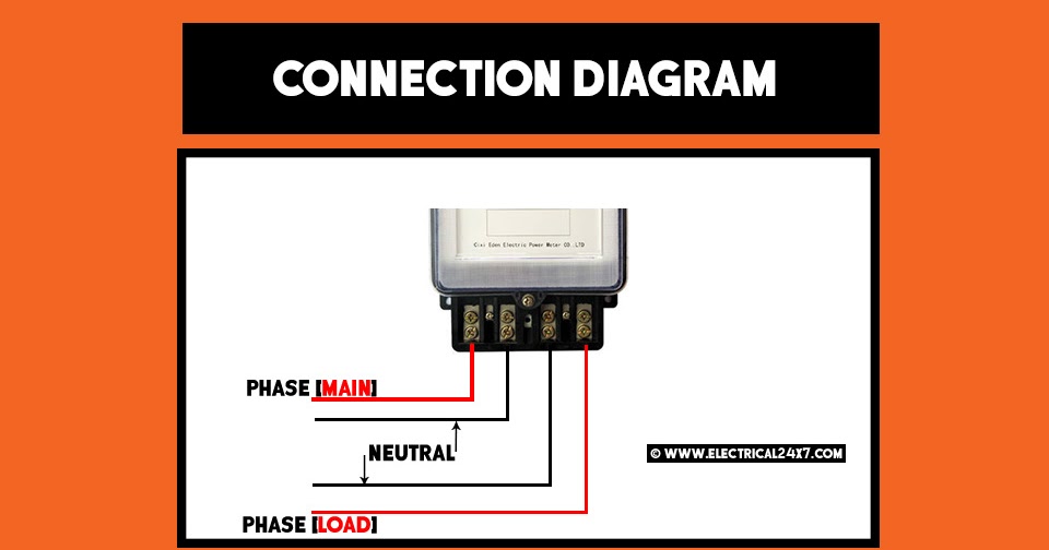 How to wire 1-phase and 3-phase kWh meter ?  3 Phase Meter Wiring Diagram    Electrical24x7.com