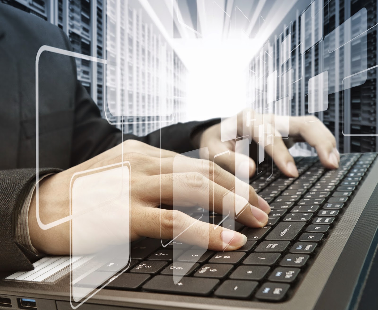 Hands typing on keyboard