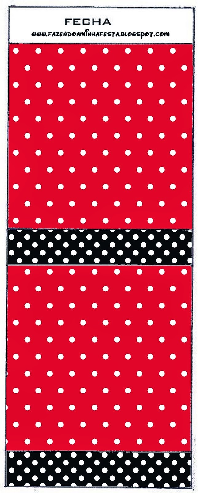 Rojo, Negro y Lunares Blancos: Etiquetas para Candy Bar para Imprimir Gratis. Etiquetas de Rojo, Negro y Lunares Blancos para imprimir gratis.