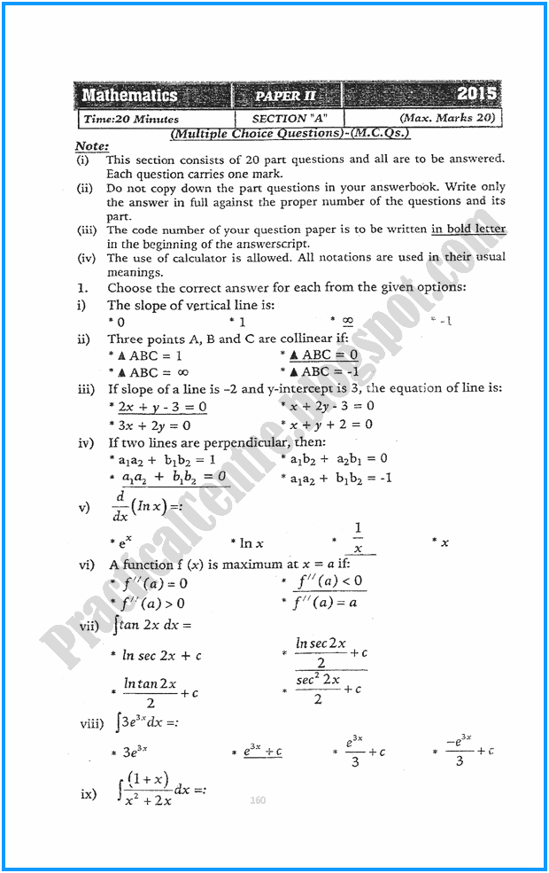 12th-mathematics-five-year-paper-2015