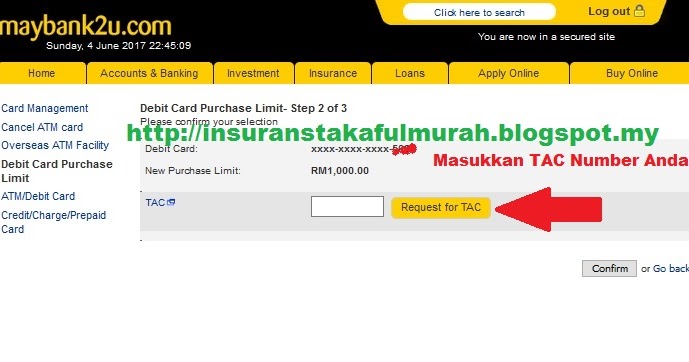 How To Change Maybank Debit Card Limit At Maybank2U : Set limit switch - How To Increase Credit Card Limit Maybank