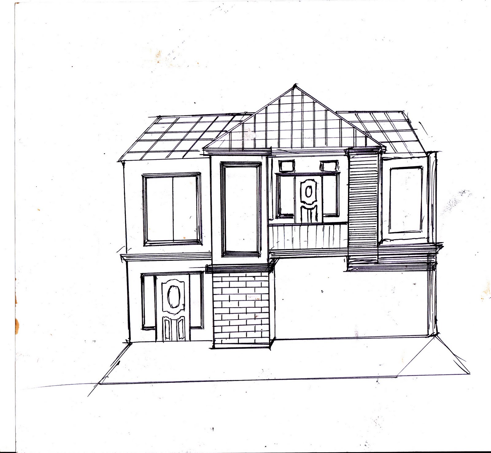 contoh sket gambar rumah minimalis terbaru