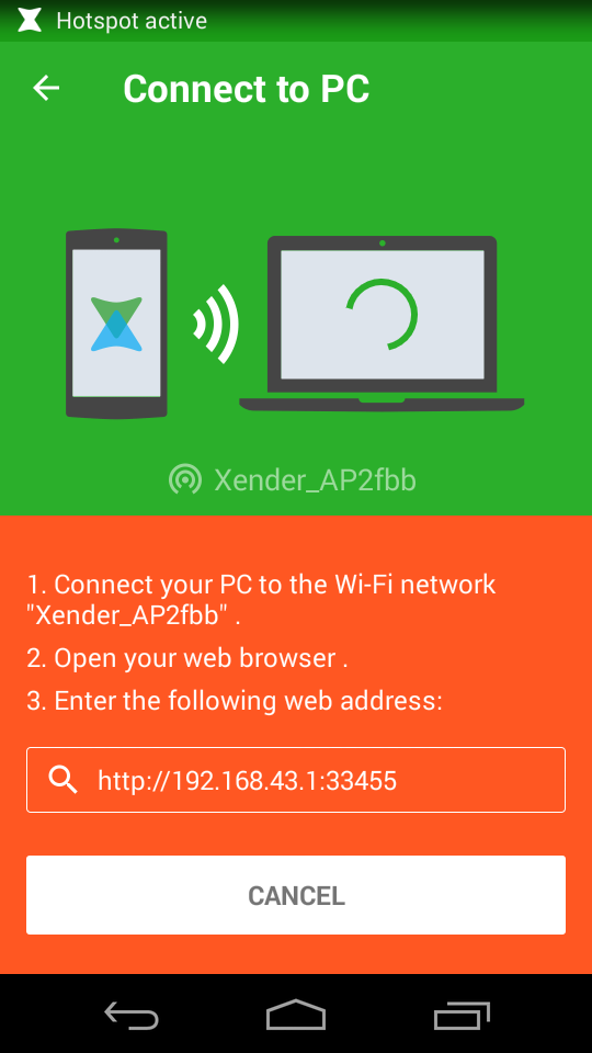 How to connect xender with laptop using wifi hotstop xender