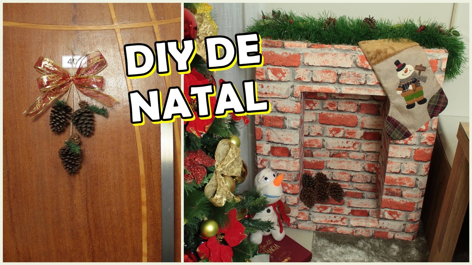 By Paloma Soaresㅤㅤㅤㅤㅤㅤㅤㅤ: Decoração de natal com LAREIRA DE PAPELÃO +  ENFEITE DE PORTA | DIY DE NATAL #CeFV | PALOMA SOARES